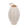 Lanterna Bege Natural Bambu Cristal 36 x 36 x 56 cm