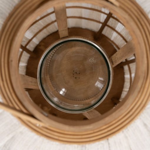 Lanterna Bege Natural Bambu Cristal 36 x 36 x 56 cm - Image 6
