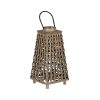 Lanterna Cinzento Bambu Cristal 26 x 26 x 47 cm