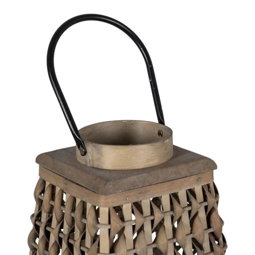 Lanterna Cinzento Bambu Cristal 26 x 26 x 47 cm - Image 3