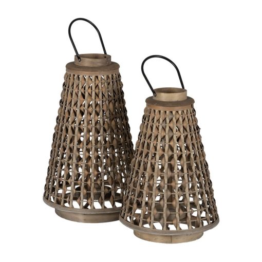 Lanterna Cinzento Bambu Cristal 34 x 34 x 49 cm - Image 2