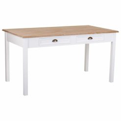 Mesa Branco Castanho 80 x 78 x 150 cm Com caixotes