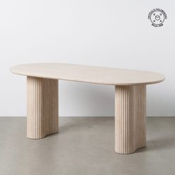 Mesa De Jantar Bege Pedra Mdf 180 X 90 X 76 Cm