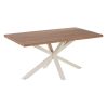 Mesa De Jantar Natural-Branca Mdf-Metal 160 X 90 X 76 Cm