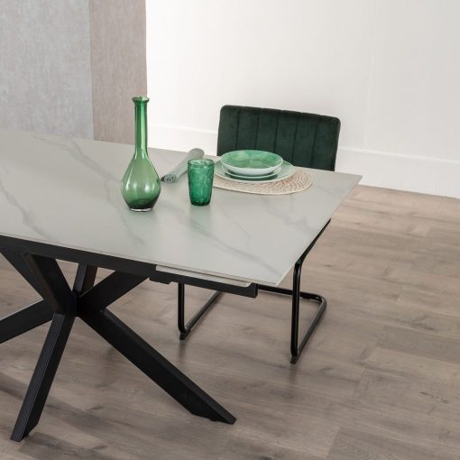 Mesa Extensível Branca-Preto 170 X 90 X 76 Cm