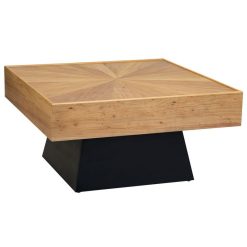 Mesa auxiliar quadrada de madeira