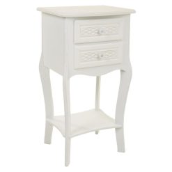 Mesa de Cabeceira Branco Creme 31 x 71 x 38 cm