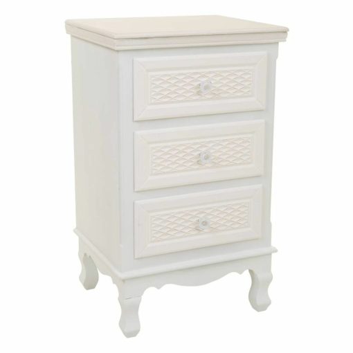 Mesa de Cabeceira Branco Creme 33 x 68 x 41 cm