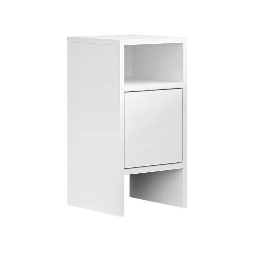 Mesa de Cabeceira Branco Madeira MDP 29 x 59 x 29 cm 1 porta