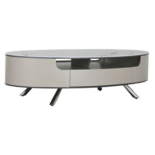 Mesa de Centro Branco Bege 140 x 75 x 40 cm