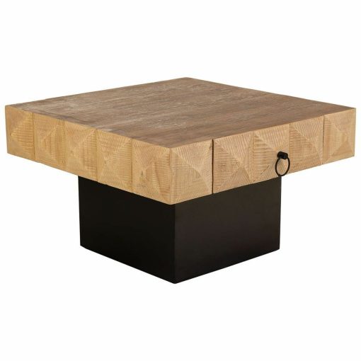 Mesa de Centro Castanho Madeira de abeto Madeira MDF 86 x 46 x 81 cm