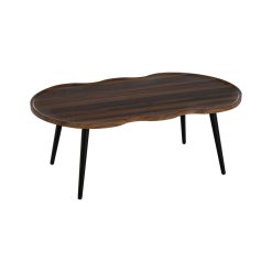 Mesa de Centro Castanho Preto Ferro Madeira MDF 100 x 60 x 38 cm