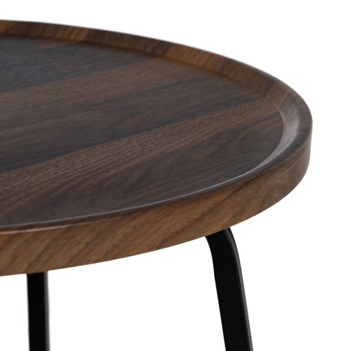 Mesa de Centro Castanho Preto Ferro Madeira MDF 50 x 50 x 38 cm - Image 6