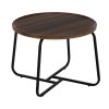 Mesa de Centro Castanho Preto Ferro Madeira MDF 60 x 60 x 45 cm