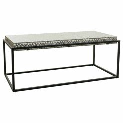 Mesa de Centro Cinzento Metal Madeira MDF 60 x 49 x 124 cm