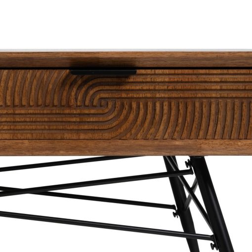 Mesa de Centro LAGOM Preto Natural Ferro Madeira da borracha 120 x 60 x 40 cm - Image 5