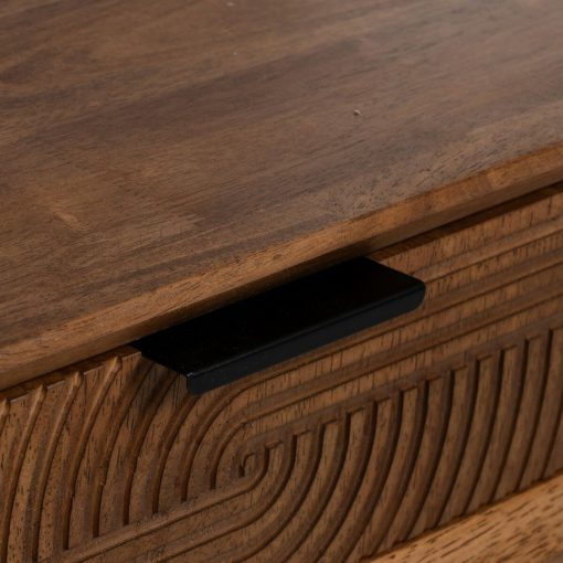 Mesa de Centro LAGOM Preto Natural Ferro Madeira da borracha 150 x 40 x 50 cm - Image 6
