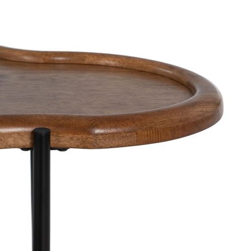 Mesa de Centro Preto Natural Cristal Ferro Madeira da borracha 89 x 50 x 40 cm (2 Unidades) - Image 7