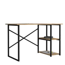 Mesa de Escritório Preto Eik Metal Madeira MDP 120 x 75 x 60 cm industrial