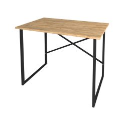 Mesa de Escritório Preto Eik Metal Madeira MDP 90 x 75 x 60 cm industrial