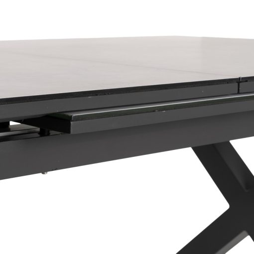 Mesa de Jantar Branco Preto Cerâmica Alumínio Cristal 180 x 100 x 77 cm - Image 4