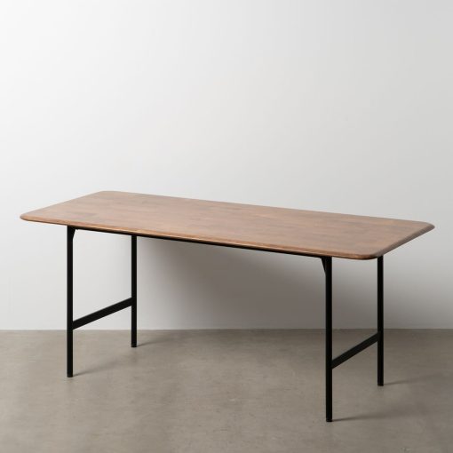 Mesa de Jantar LAGOM Preto Natural Ferro Madeira da borracha 180 x 80 x 76 cm - Image 2