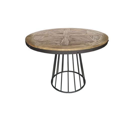 Mesa de Jantar Natural Madeira Metal 110 x 110 x 78 cm