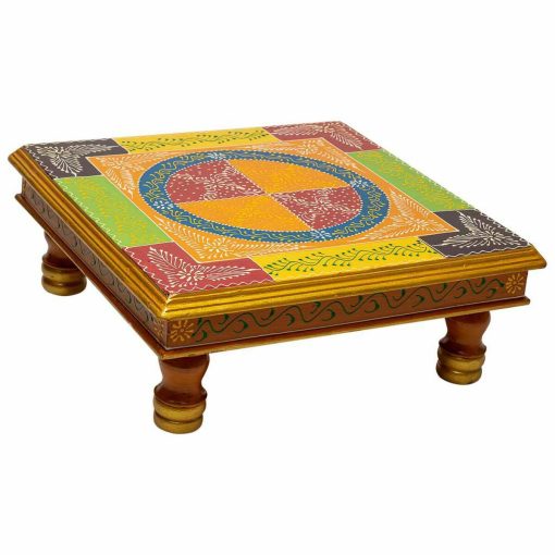 Mesa de apoio Amarelo Alumínio Madeira MDF 38 x 14 x 38 cm