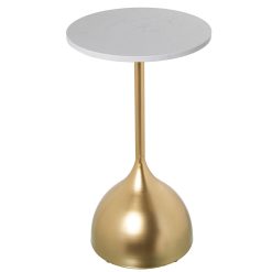 Mesa de apoio Branco Dourado Madeira 35 x 60 x 35 cm