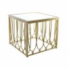 Mesa de apoio Espelho Dourado Metal MDF (57 x 57 x 52 cm)