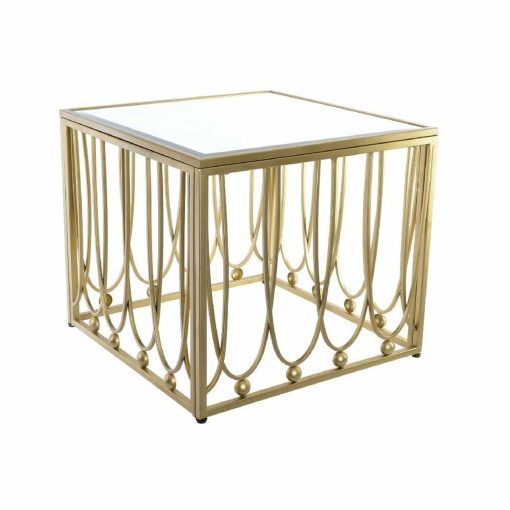 Mesa de apoio Espelho Dourado Metal MDF (57 x 57 x 52 cm)