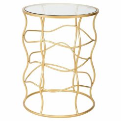 Mesa de apoio Ouro Metal 46 x 60 x 46 cm