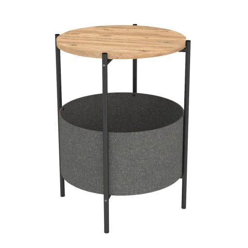 Mesa de apoio Preto Cinzento Eik Metal Madeira MDP 43 x 60 x 43 cm