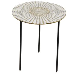 Mesa de apoio Preto Dourado 41 x 50 x 41 cm