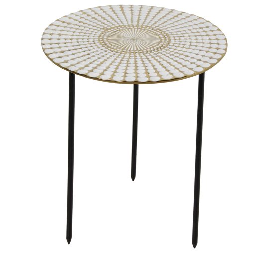 Mesa de apoio Preto Dourado 41 x 50 x 41 cm