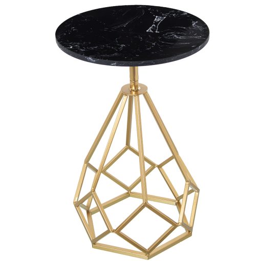 Mesa de apoio Preto Dourado Madeira 38 x 59 x 38 cm