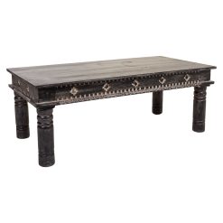 Mesa de apoio Preto Madeira de mangueira 61 x 46 x 119 cm