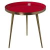 Mesa de apoio Vermelho Dourado 46 x 46 x 46 cm