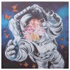 Pintura Madeira Astronauta 100 x 100 x 3 cm