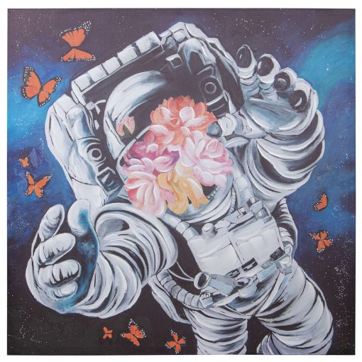 Pintura Madeira Astronauta 100 x 100 x 3 cm