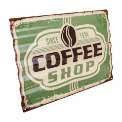 Placa de Parede Coffee Shop Ferro 59 x 1 x 40 cm