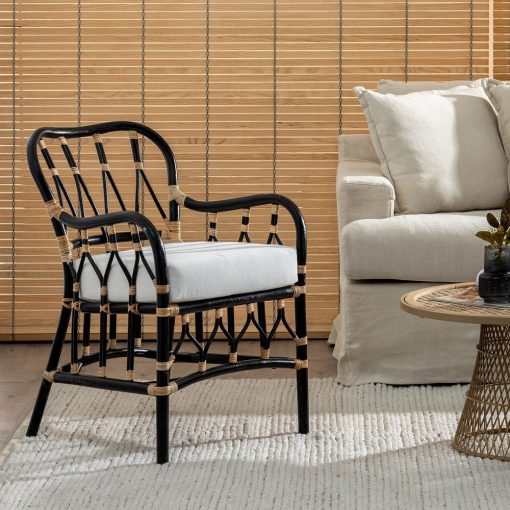 Poltrona Preto Rattan Room 58 X 62 X 85 Cm