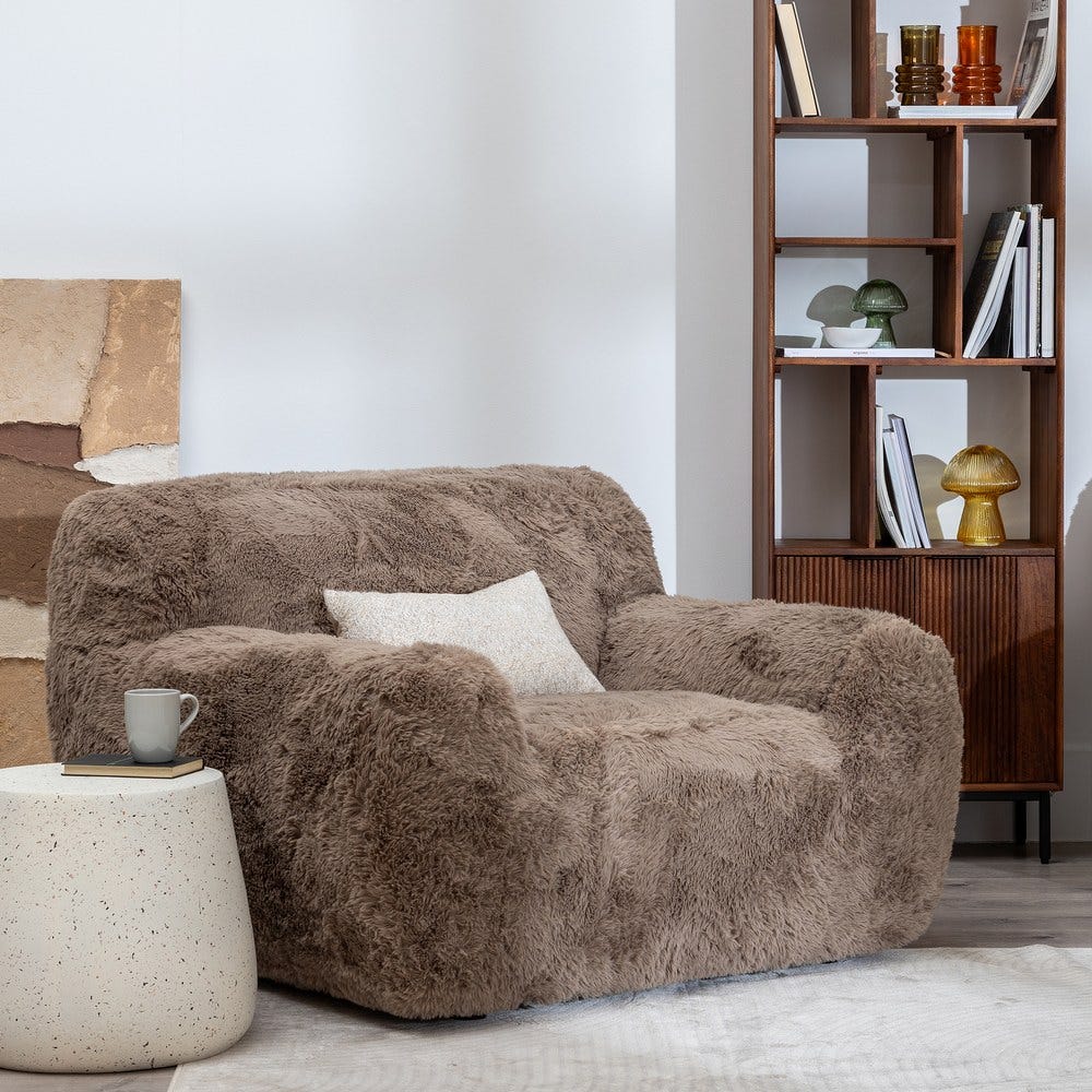 Poltrona Taupe Old Tecido 124 X 107 X 79