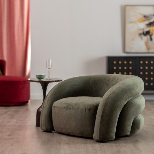 Poltrona Verde Tecido Room 100 X 84 X 58 Cm