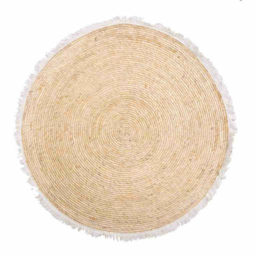 Tapete Branco Natural 120 x 120 cm Circular