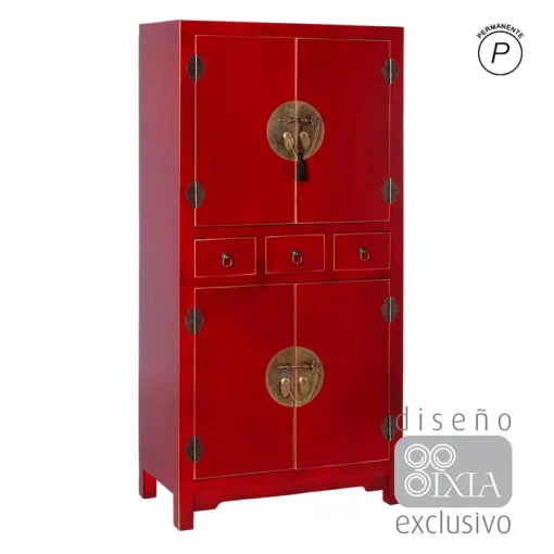 Armário ORIENTE 63 x 33 x 131 cm Vermelho Madeira