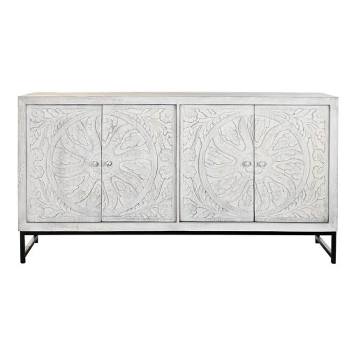 Aparador   Branco Metal Madeira de mangueira 150 x 38 x 80 cm - Image 6