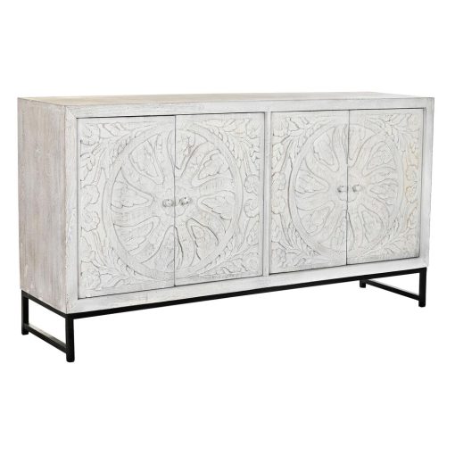 Aparador   Branco Metal Madeira de mangueira 150 x 38 x 80 cm