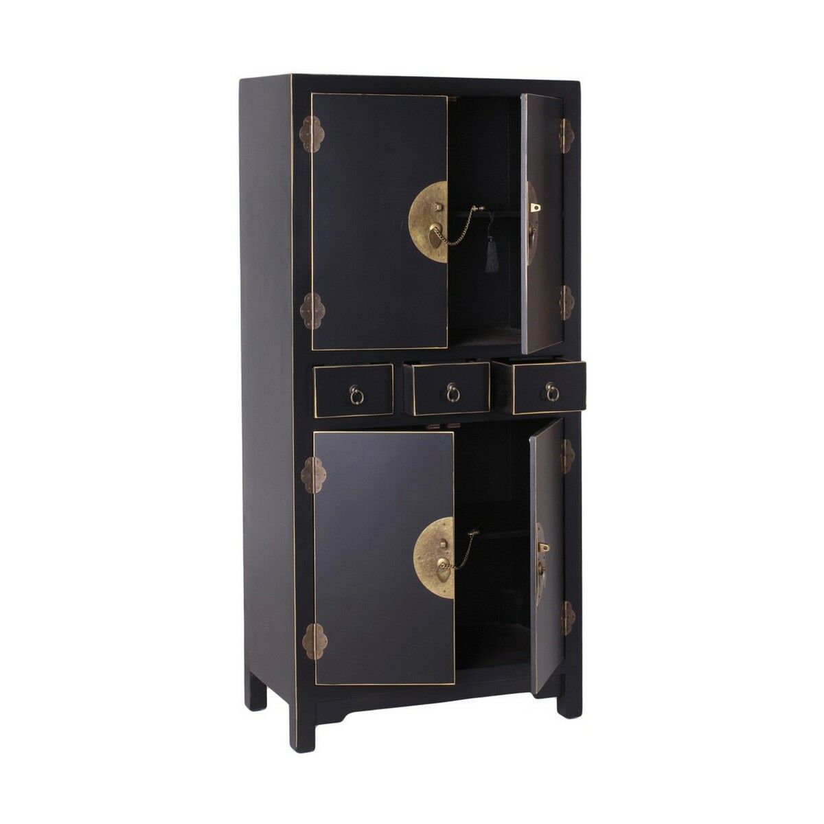 Aparador ORIENTE 63 x 33 x 131 cm Preto Madeira - Image 2
