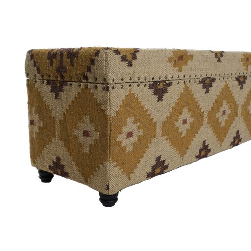 Arca Bege Mostarda Algodão 120 x 40 x 45 cm - Image 5